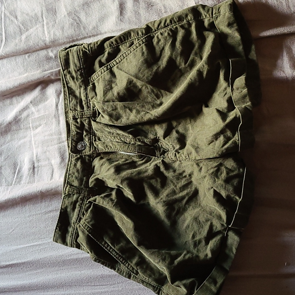 Green Corduroy Mom Shorts!